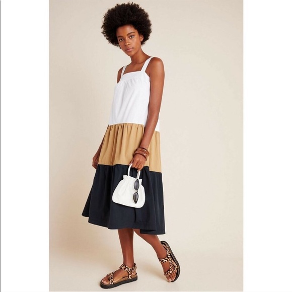 ANTHROPOLOGIE Maeve Colorblock Dress XS Petite - Picture 15 of 15